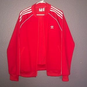 ADIDAS ORIGINALS RED ZIP UP TRACK JACKET NWOT